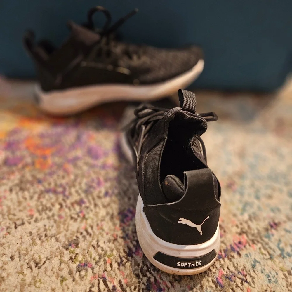 PUMA Softride Black Running Shoes Sneakers Size 5C‎ Youth Kids